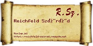Reichfeld Szórád névjegykártya